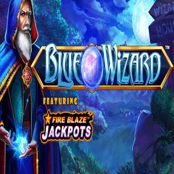 Blue Wizard Fire Blaze Jackpots logo by Rarestone Gaming GGBet Casino