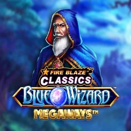 Fire Blaze Blue Wizard Megaways slot logo by Rarestone Gaming at GGBet Casino